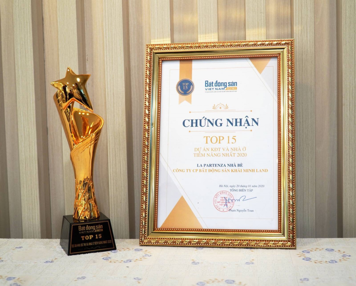 Chứng nhận top 15 dự án KĐT và nhà ở tiềm năng nhất 2020