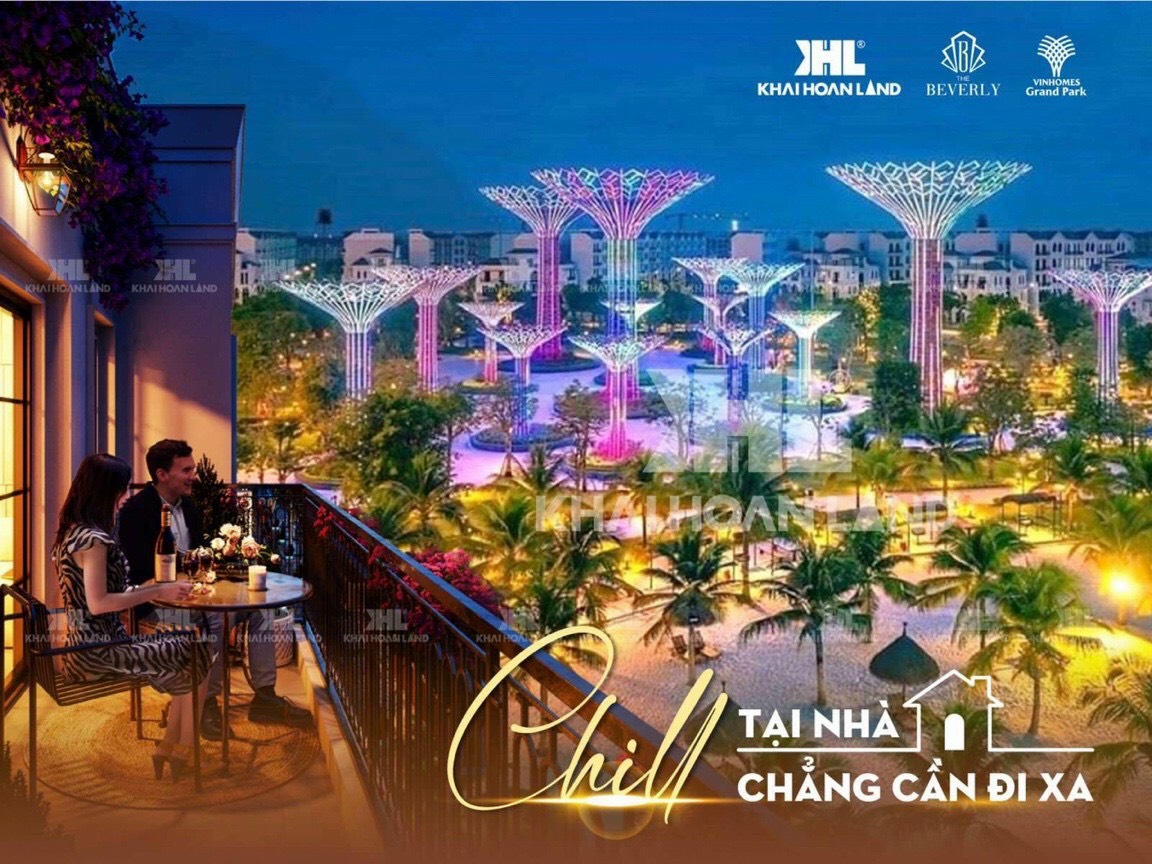 View nhìn từ ban công căn hộ THE BEVERLY ra công viên
